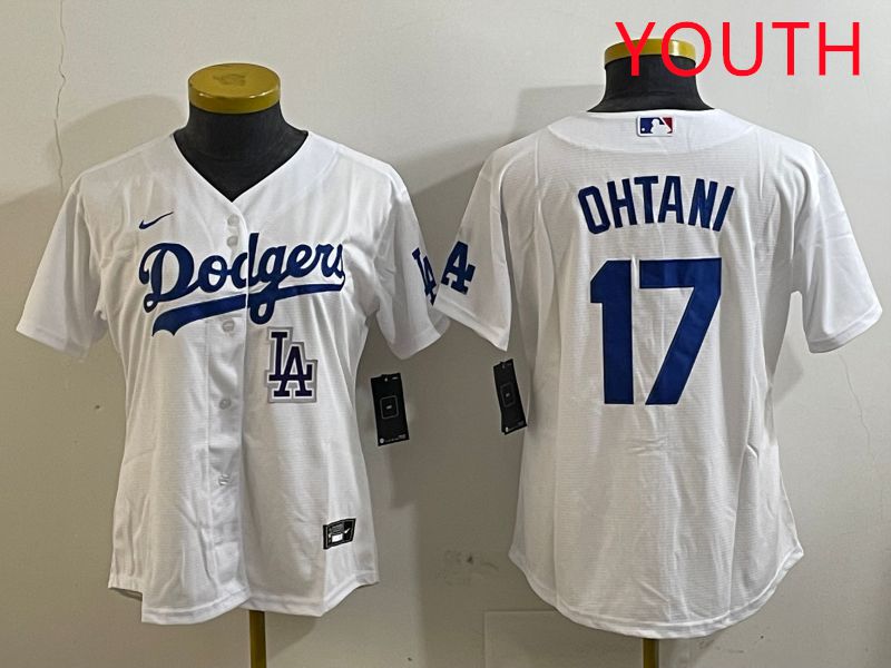 Youth Los Angeles Dodgers #17 Ohtani White Game 2025 Nike MLB Jersey style 31810